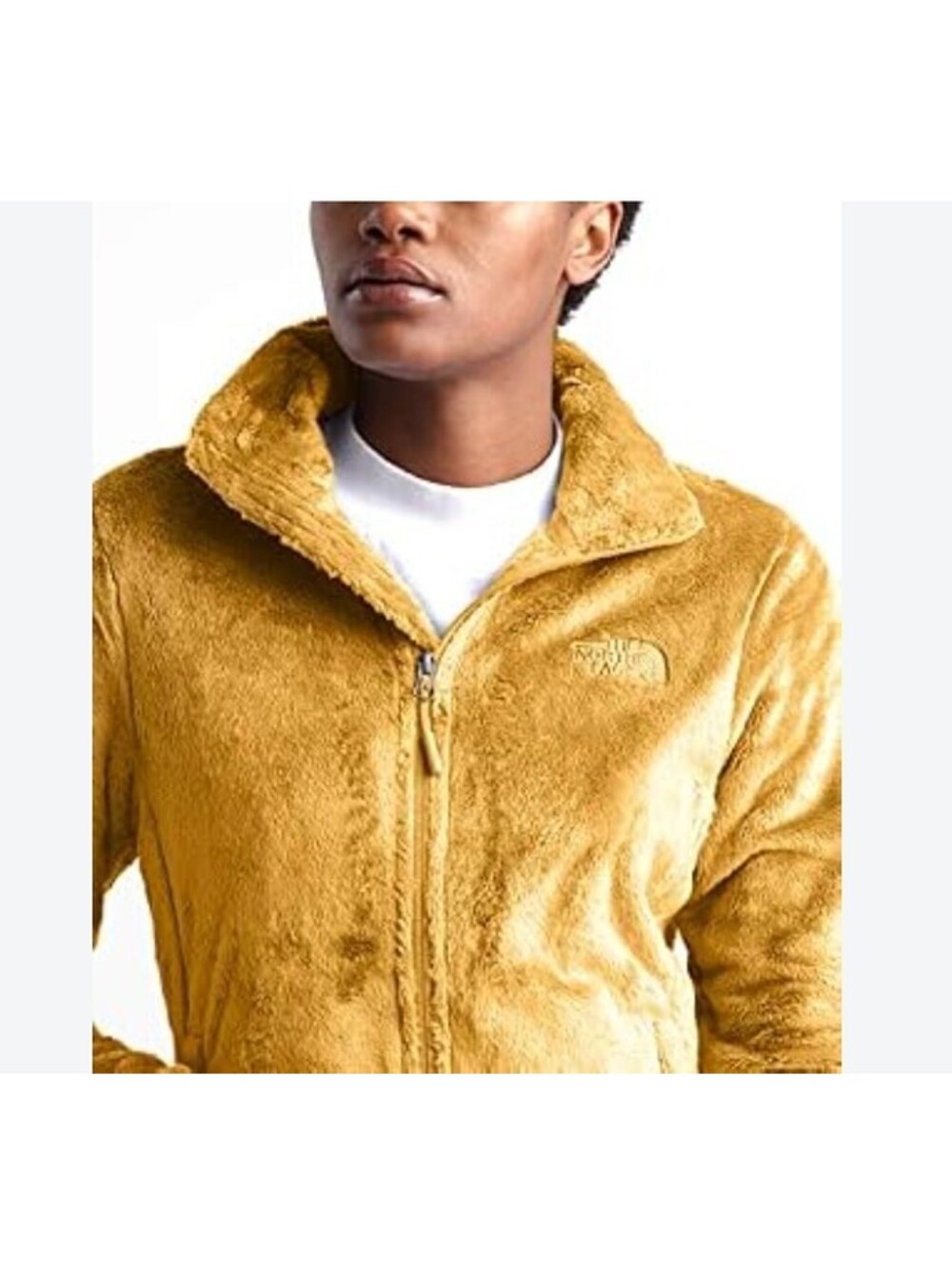 The North Face fuzzy Osito fleece jacket mustard yellow SZ S